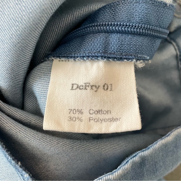 Defry 01 Solid Light Blue Denim Cropped Wide Leg Pants Size 6 Regular - Picture 8 of 8